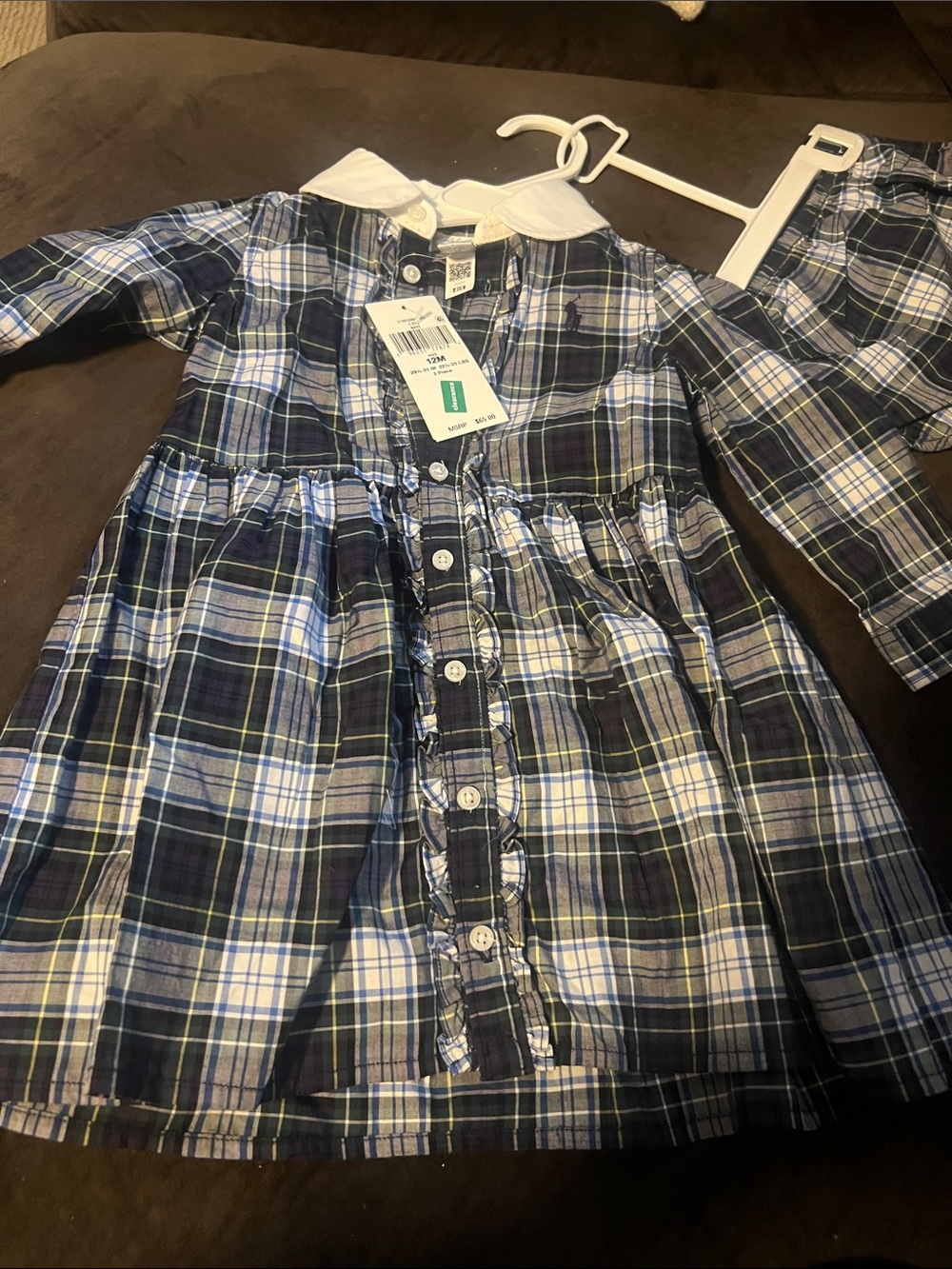 Ralph Lauren Toddler Plaid Button-Down Shirt in Navy/Blue/Green